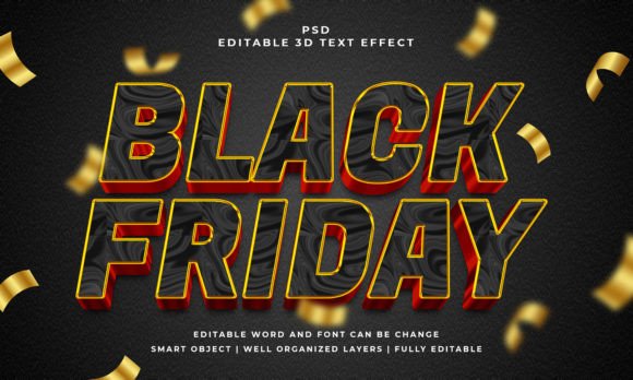 Black Friday 3D Editable Text Effect: Instant Depth for Your Designs