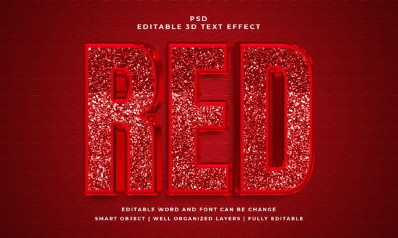 Bold & Dimensional: The Red 3D Editable PSD Text Effect