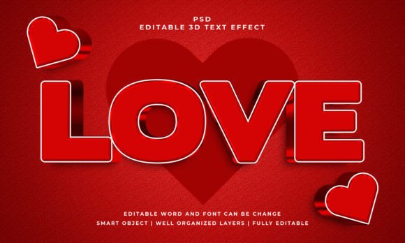 Bring Your Text to Life with the Love 3D PSD Editable Effect