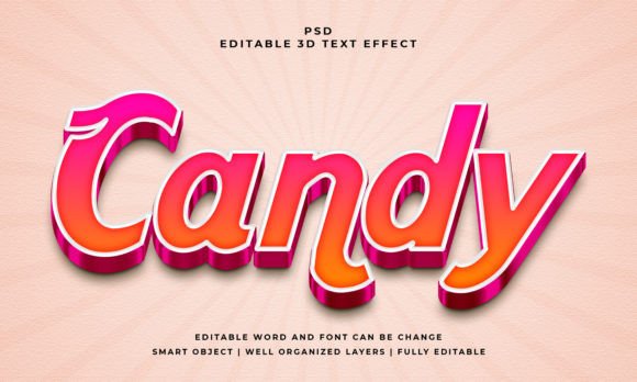 Candy 3D Editable PSD Text Effect: A Sweet Treat for Your Design Projects