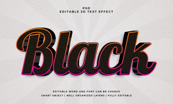 Give Your Text Instant Depth: The Black 3D Editable PSD Effect