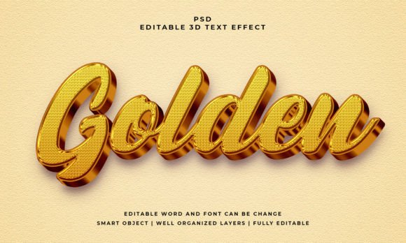 Golden 3D Editable PSD Text Effect: A Designer's Secret Weapon