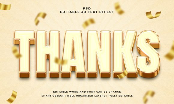 Instant Visual Impact: The Thanks 3D Editable PSD Text Effect