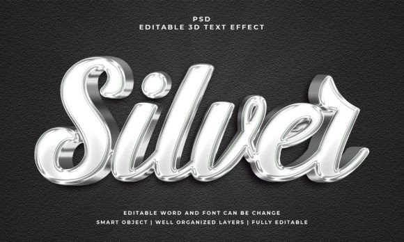 Unlock Metallic Dimension with This Editable Silver Text Effect